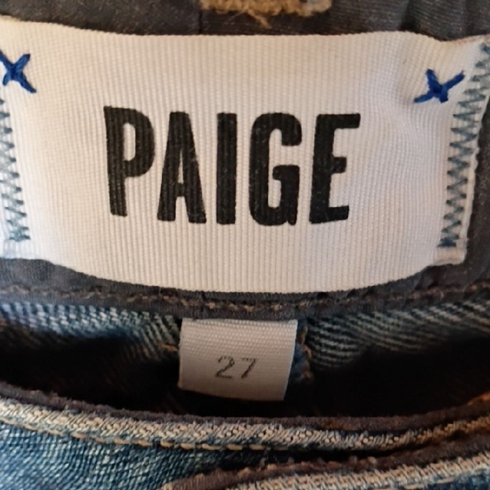 PAIGE Women's Distressed Blue Jean Shorts Size 27 - Picture 5 of 9